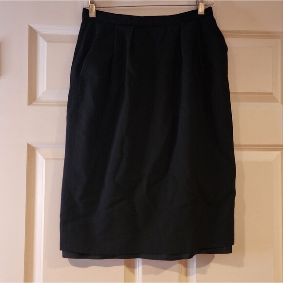 JH Collectibles 100% pure wool black lined dress Pencil skirt size 10 - Picture 1 of 4